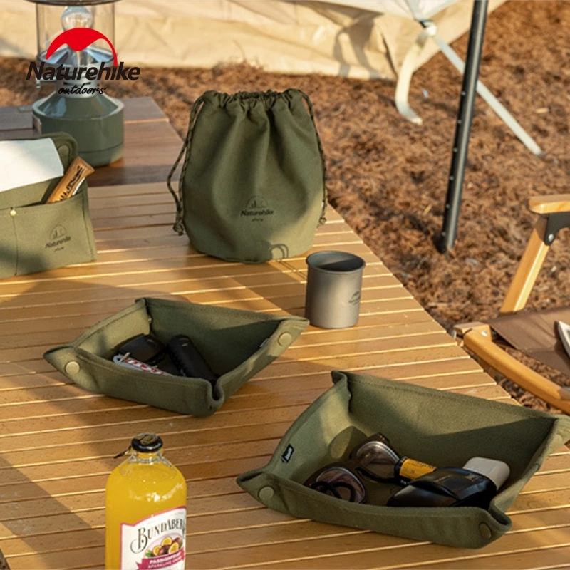Naturehike Camping Item Storage Set Dry Wax Waterproof Antifouling Outdoor Camp Home Dinner Picnic Table Canvas Storage Package