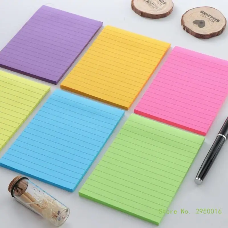 

6 PCS Sticky Notes Papers 50 Sheet/Pad Sticky Notes Self-ashesive Memo Pads Reminder on Fridge Door Computer Whiteboard