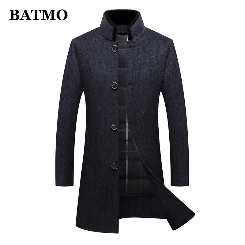 

2024 new arrival winter 90% white duck down liner wool trench coat men,size M-XXXL 1867