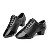 Brand New Modern Men's Ballroom Tango Latin Dance Shoe Man Split Indoor Soft Sole Black White Square Dancing Children Boys Shoes 6