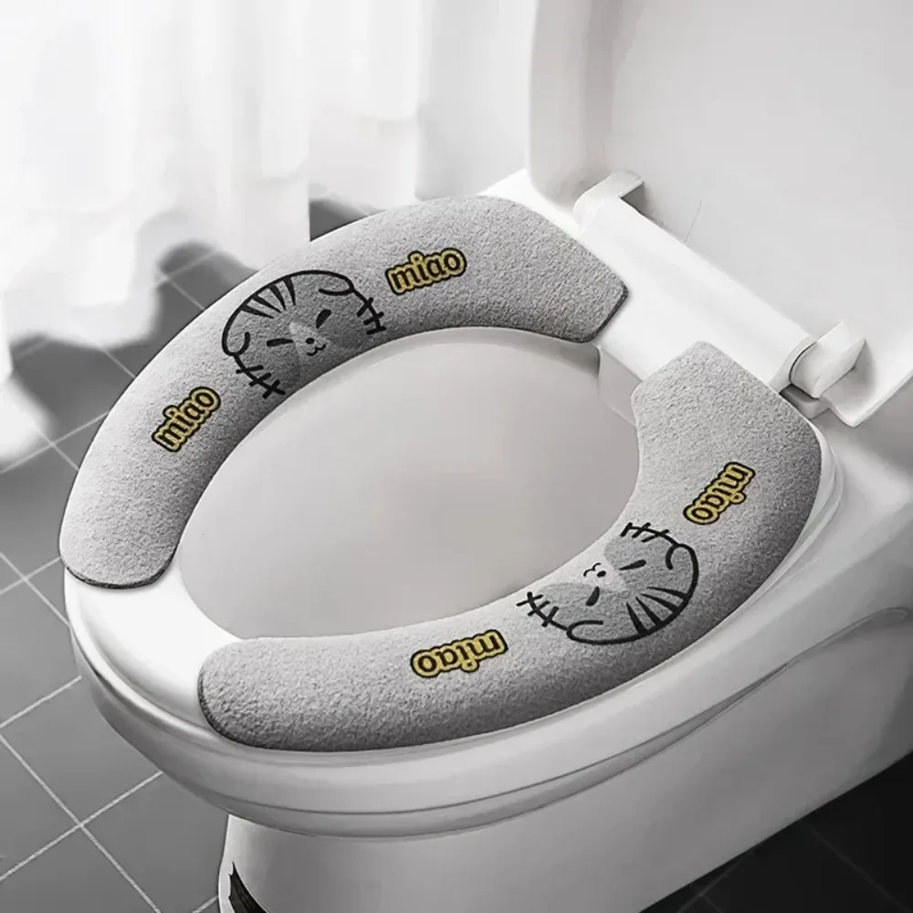Toilet Seat Cover 2pcs Cartoon Printed Washable Toilet Mat Universal