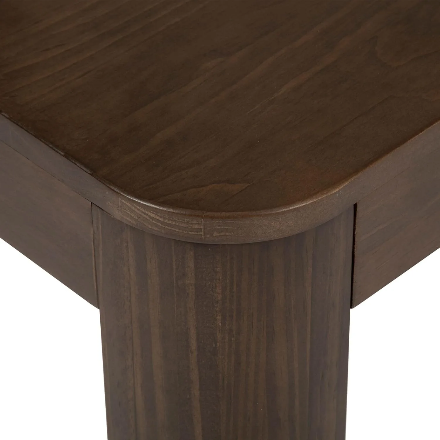 Small Modern Rounded Coffee Table, 40 Inch, Solid Wood Contemporary Center Table for Living Room Tea Table, Walnut 4