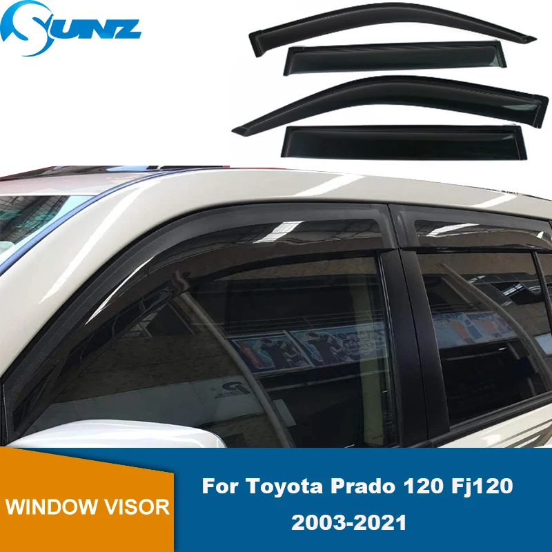 Фото Дефлектор боковых окон для Toyota Land Cruiser Prado 120 Fj120 2003-2020, погодозащитный козырек для двери, аксессуары для защиты от ветра, дождя и солнца №5