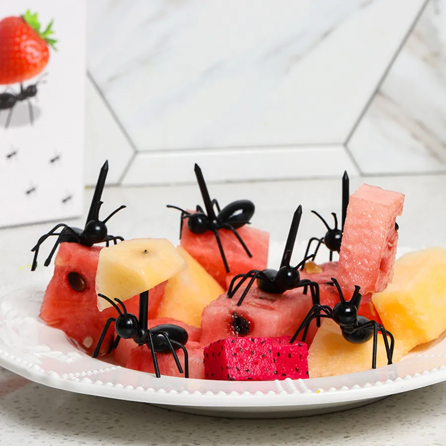 Toothpicks Ant Fruit Dessert Fork Reusable Ant Food Pick Animal Appetizer Forks For Snack Cake Dessert 12pcs food toothpick