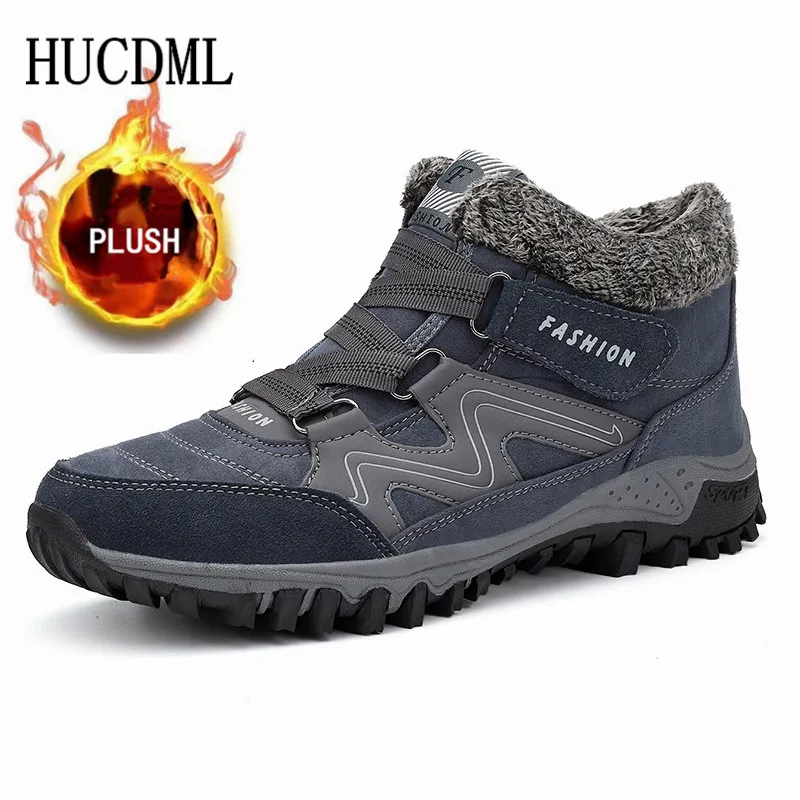 

2022 New Winter Men Boots Warm Plush Snow Boots Women Outdoor Work Casual Shoes Unisex Light Non-slip Rubber Ankle Boots
