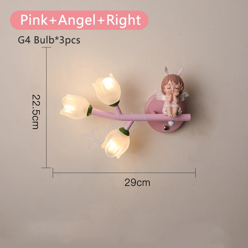 LOGT LED Bloem Wandlamp Kinderkamer met Schakelaar, Binnen