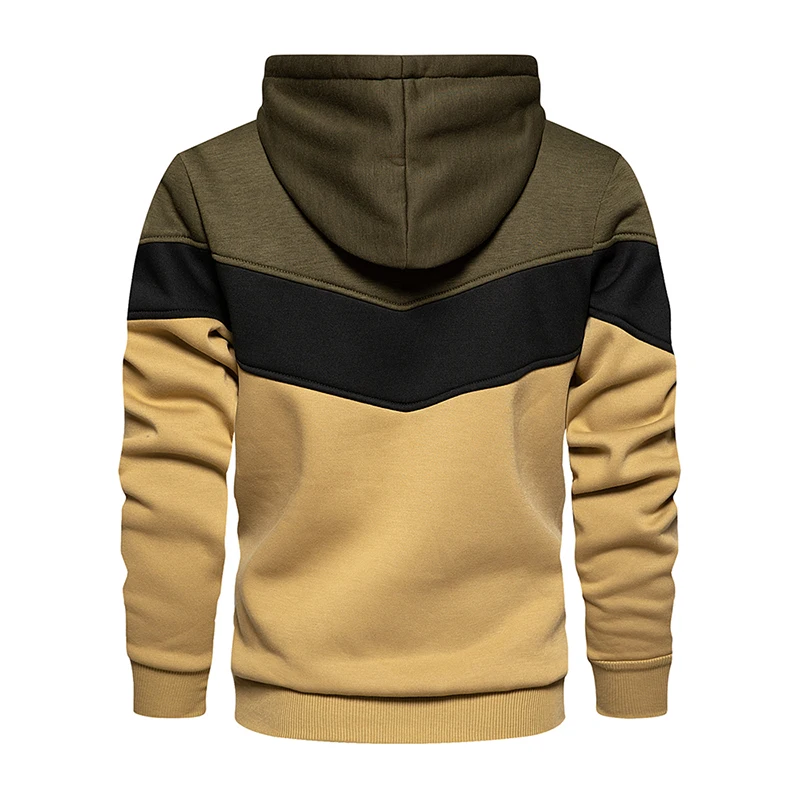 Men's Patchwork Hooded Sweatshirt Hoodies Clothing Casual Loose Streetwear Male Fashion Sports