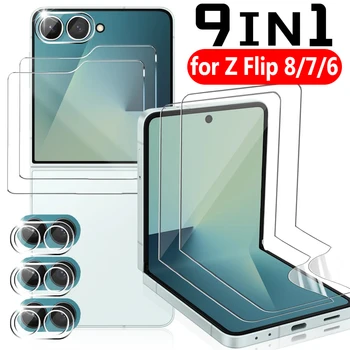 Pellicole Protettive per Schermo a Copertura Totale per Samsung Galaxy Z Flip 8 7 6, Vetro Temperato 9H, Pellicole per Fotocamera per Samsung Galaxy Z Flip8 7