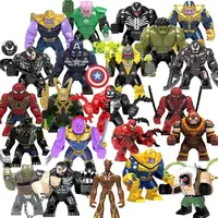 Building Blocks Mini Model Figures Big Goblin Disney Spiderman Iron Man Venom Captain Hawk Deadpool Technic Armor City Gift Toys 1