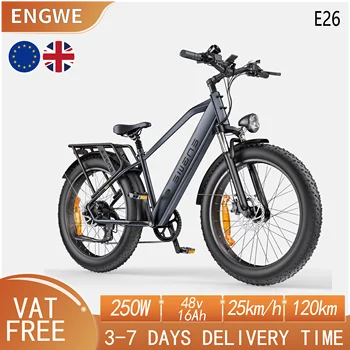 ENGWE E26 Bicicletta Elettrica per Adulti 250W 48V 16Ah Bici Elettrica da Strada Fatbike MTB E-bike 26 Velocità Massima 25 km/h Mountain Ebike
