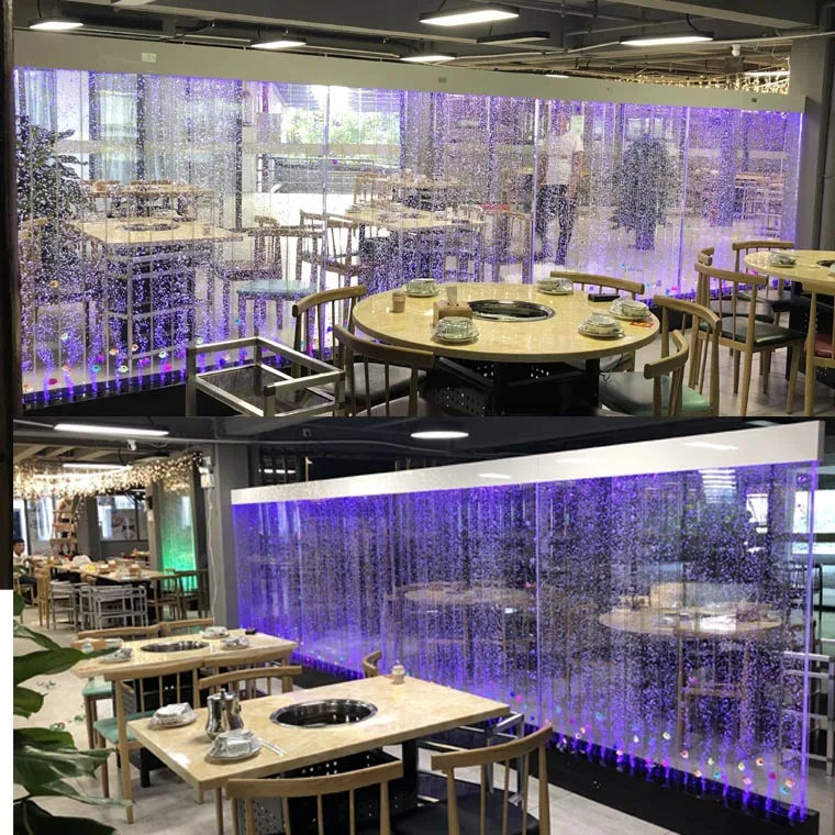 ZK Large Acrylic Screen Water Curtain Wall Water Bubble Wall Creative Hallway Partition