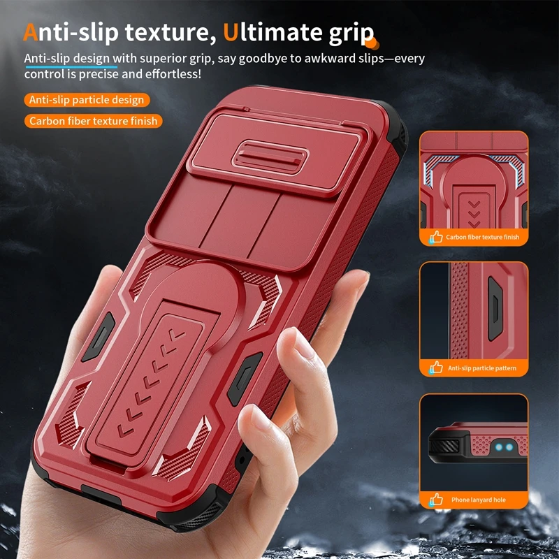 Rugged Military-Grade Shockproof Case with Stand and Camera Protection