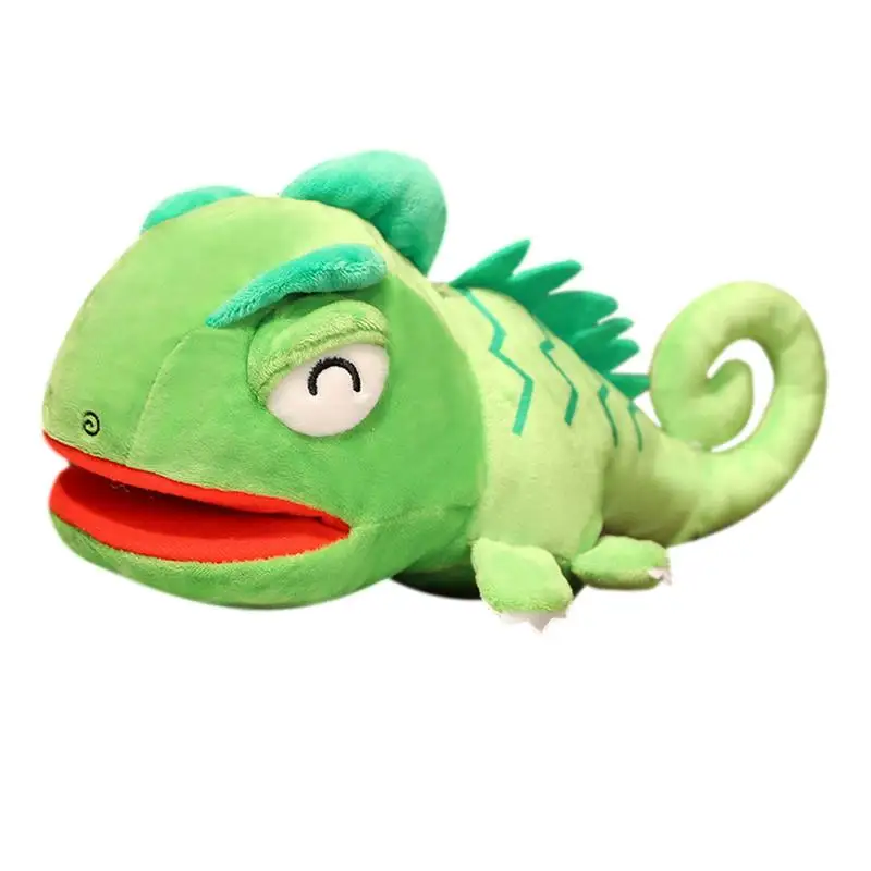 

Puppets With Movable Mouth Chameleon Plush Cute Animal Puppets Stuffed Lizard Plush Super Soft Hand Puppet With Movable Mouth