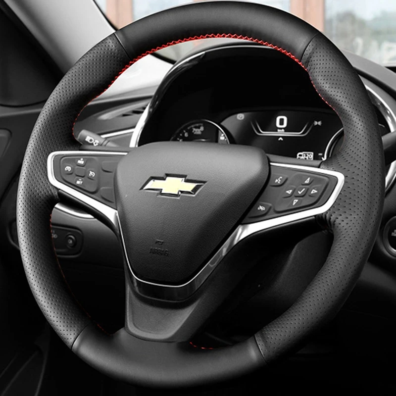 

Для Chevrolet Cruze 2015 Volt 2016 2017 New Cruze Black Натуральная кожа Автомобильный чехол на рулевое колесо Автомобильные аксессуары