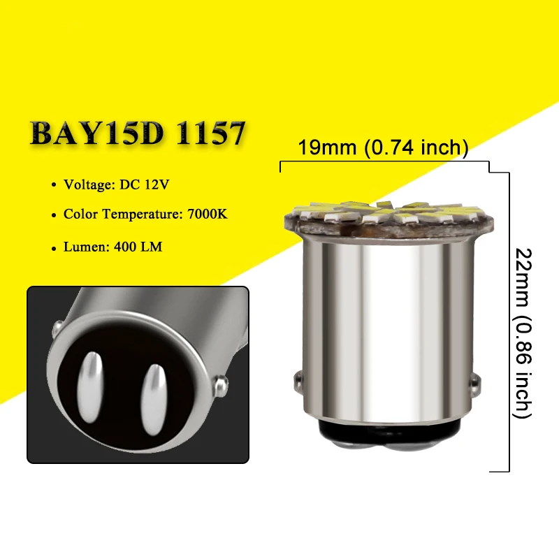 ڵ Ʈũ ȣ , P21/5W BA15S 1156 BAY15D 1157 LED , 12V 4014 SMD 7000K  ڵ   극ũ  , 10 