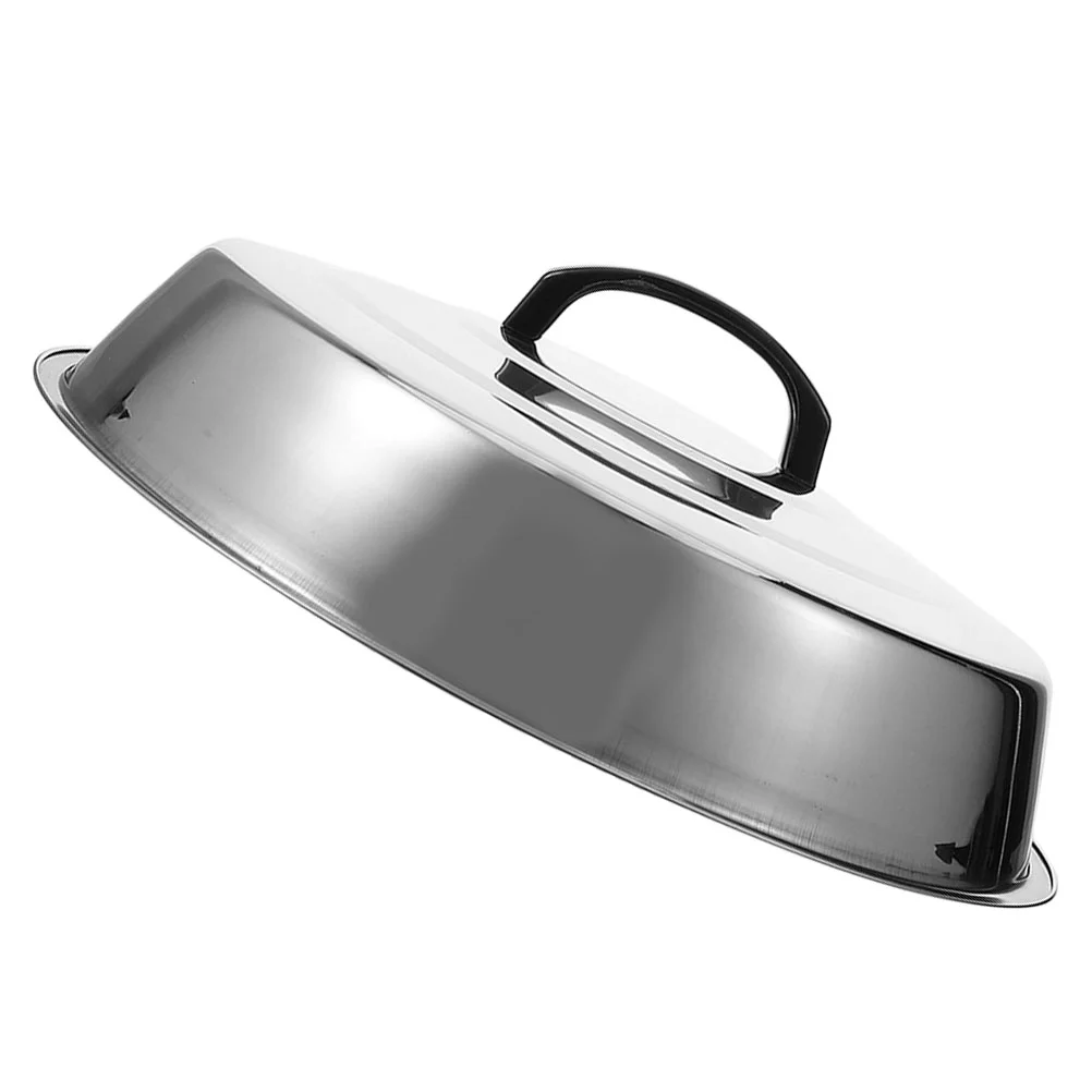 

Outdoor Grill Cover Steak Plate Covers for Dinner Plates Oil-proof Food Lid Camping Stainless Steel