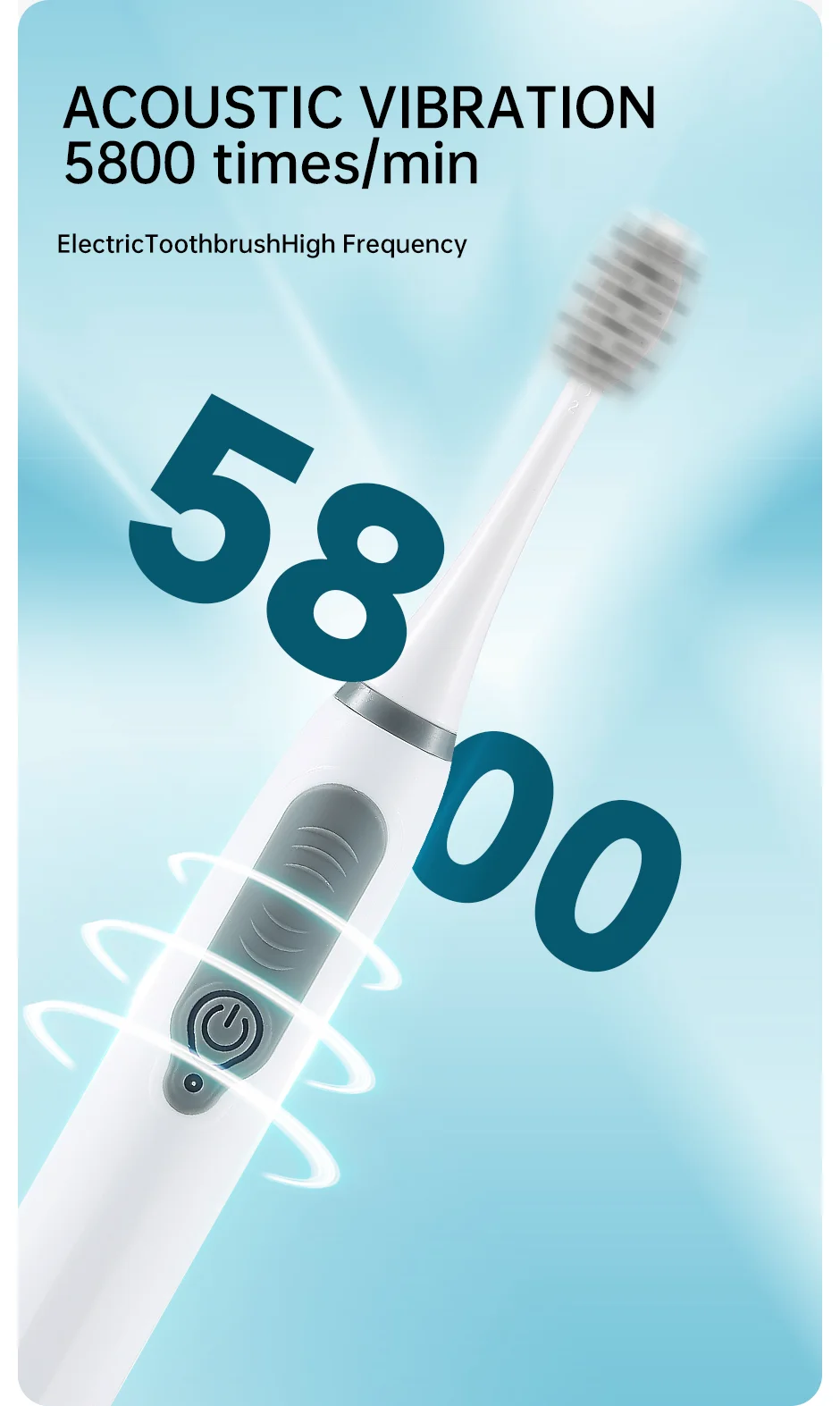 Description Picture 5 of itemJianpai Sonic Electric Toothbrush for Men and Women Adult Household Non Rechargeable Soft Hair IPX6 Waterproof