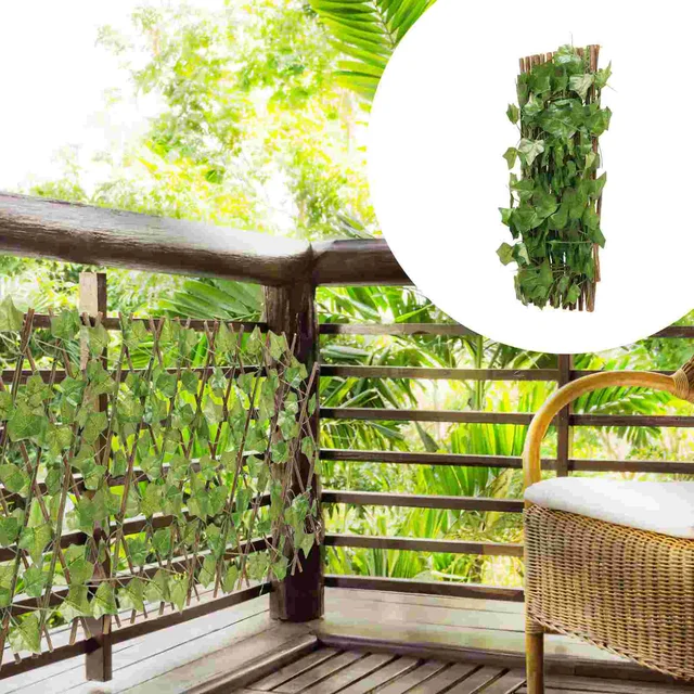 Kerítés Adatvédelmi Képernyő Hátsó Udvari Levél Szimulációs Dísz Mesterséges Borostyán Növények Kültéri Szőlő Levelek Sövény Panelek Abaux