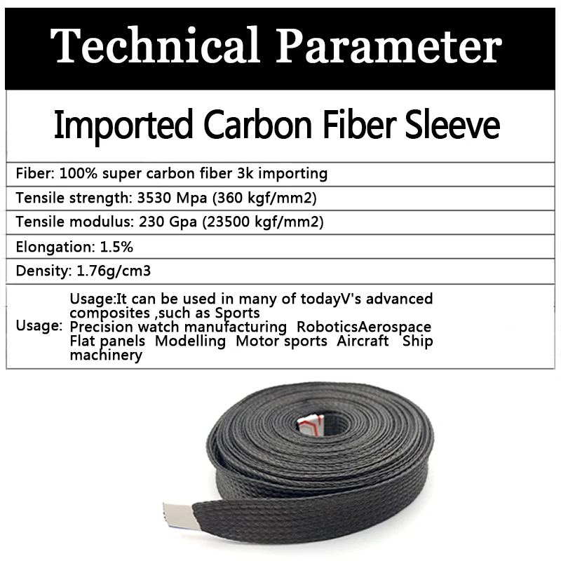 Sleeves 4-40mm High Density Tightly Black Braided Flexible Carbon Fiber Sleeving Shield Wire Cable Tube Sheath Sleeve
