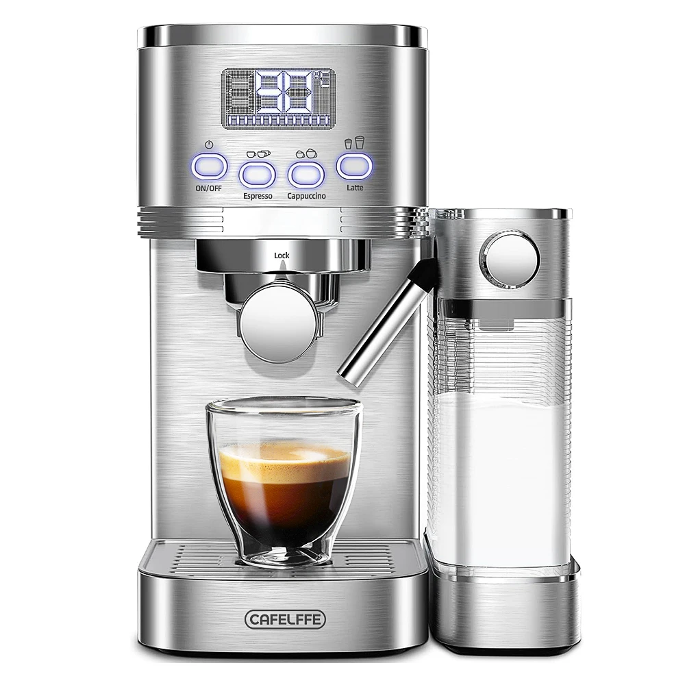 Cafelffe Fully Automatic Espresso Machines Automatic Milk Froth Ground Coffee Stainless Steels Cappuccino maker Cafeteria 20Bar 5