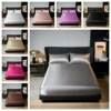 UPzo 100%Polyester 1pcs satin surface Bedding Fitted Sheet（No pillowcase）Elastic Band Around Mattress Cover King Bed Cover Sheet 1