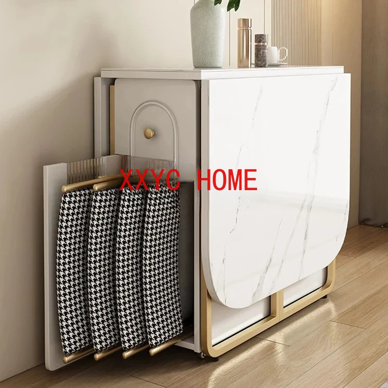 

Set 6 Chairs White Kitchen Makeup Small Apartment Table Balcony Entryway Esstische Home Furniture