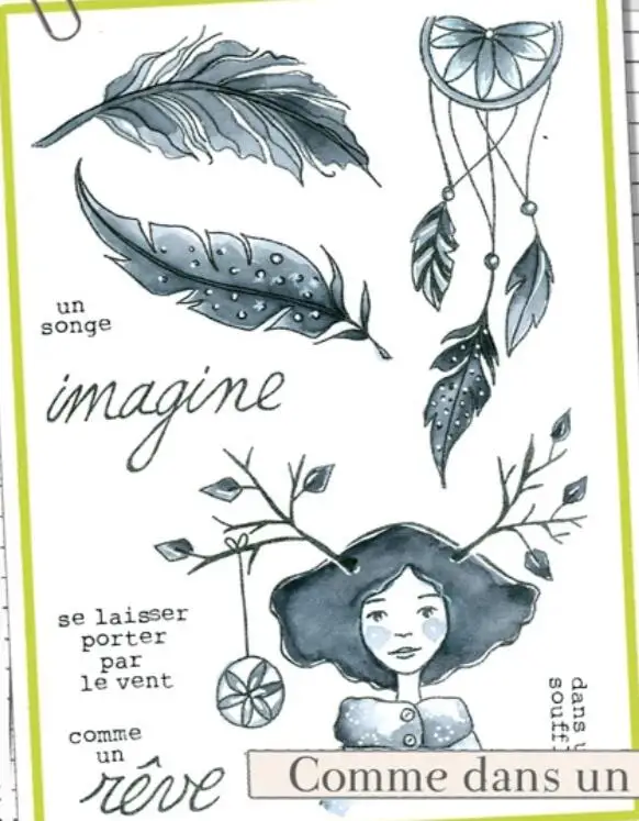French Clear Stamp DIY Scrapbooking/Card Making A5051
