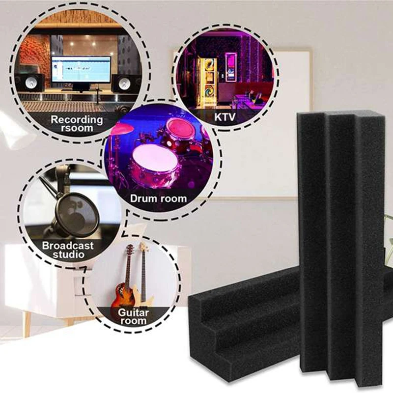 24 Pcs Bass Traps Acoustic Foam Panels Sound Proof Padding,Studio Foam For Corner Soundproofing Foam,Sound Proof
