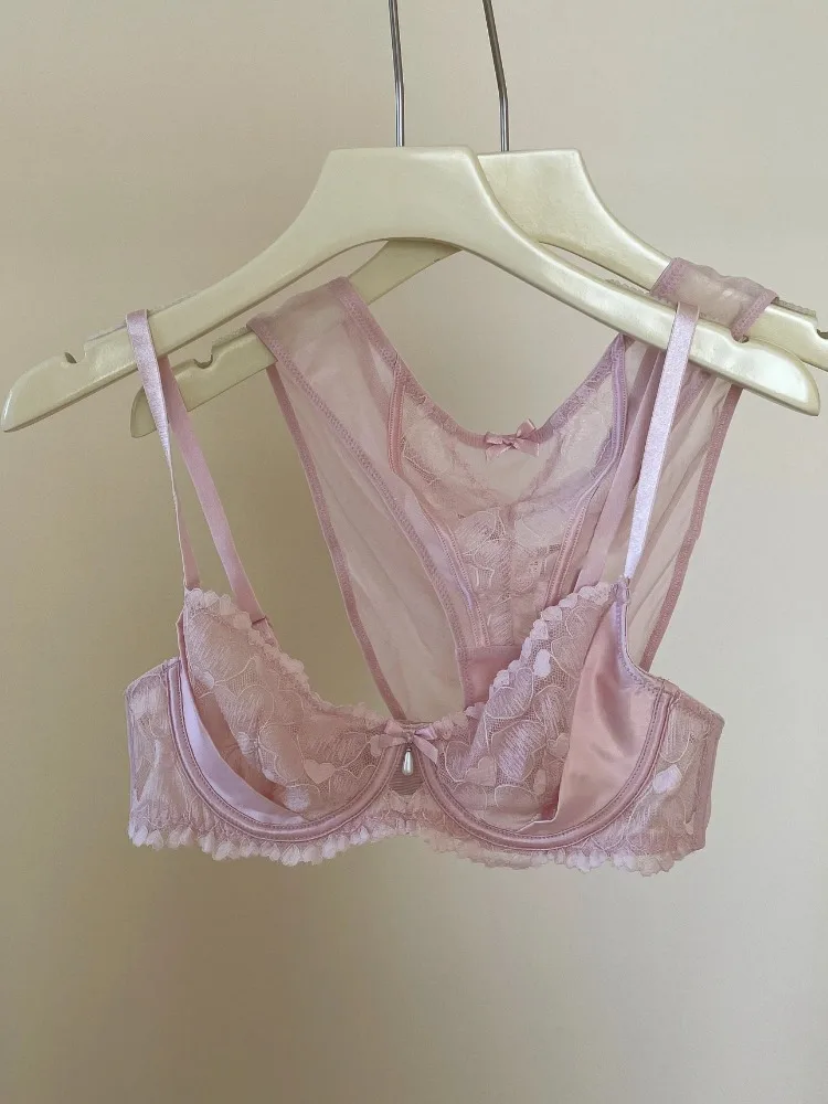 Ensemble de Lingerie amincissante en dentelle française, soutien-gorge et culotte Push Up légers, anneaux en acier fins de luxe, ensemble de contrôle du ventre Push Up Sexy YUQI