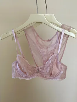 Ensemble de Lingerie amincissante en dentelle française, soutien-gorge et culotte Push Up légers, anneaux en acier fins de luxe, ensemble de contrôle du ventre Push Up Sexy YUQI