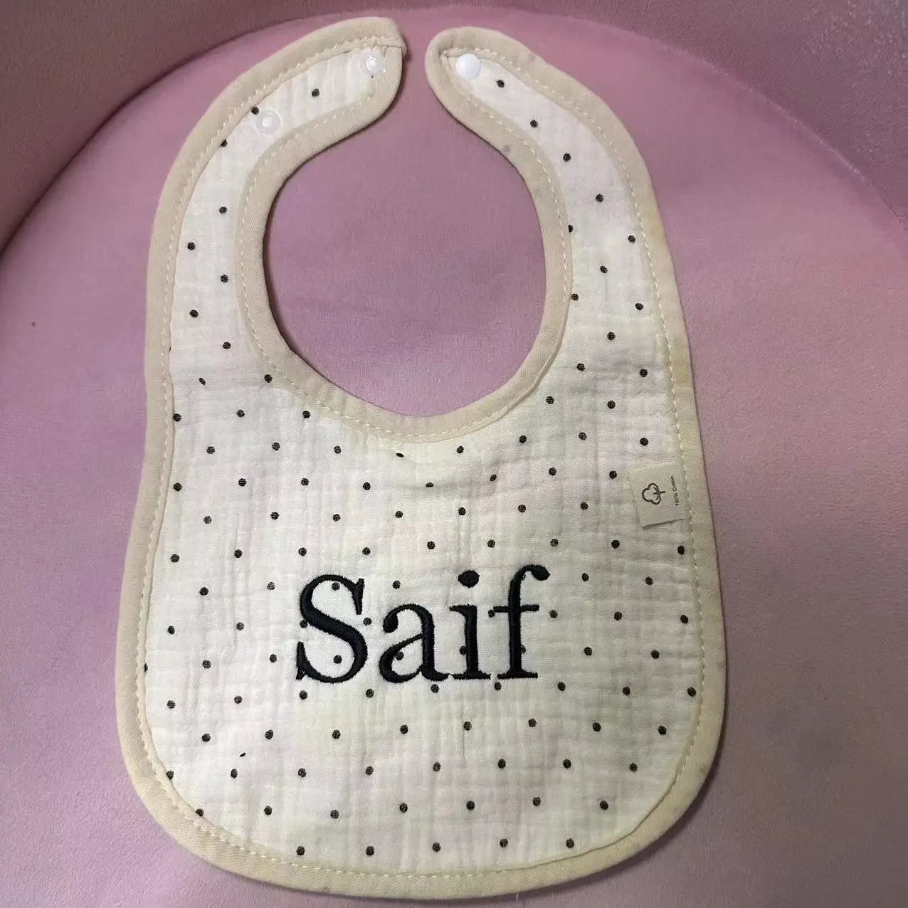 

Personalized Embroidered Baby Bib Name Custom Baby Bib Cotton Newborn Baby Saliva Funny Birthday Gift For