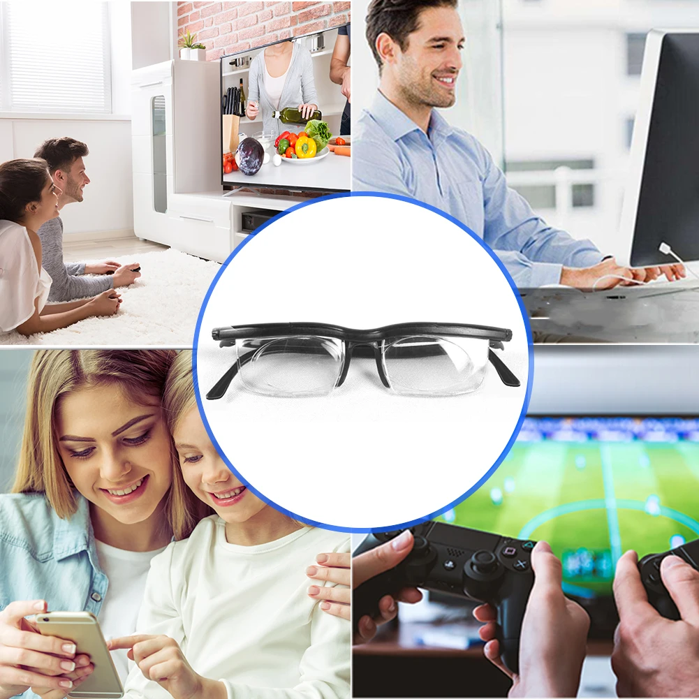 Focus Adjustable Glasses Multifunction Flexible Diopter Control Eyeglasses Universal Presbyopic Glasses for Reading Driving