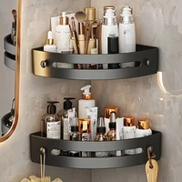 Bathroom Shelf Kitchen Storage Organizer Aluminum Alloy Shampoo Rack Shower Shelf Bathroom Accessories No Drill Shelf 1