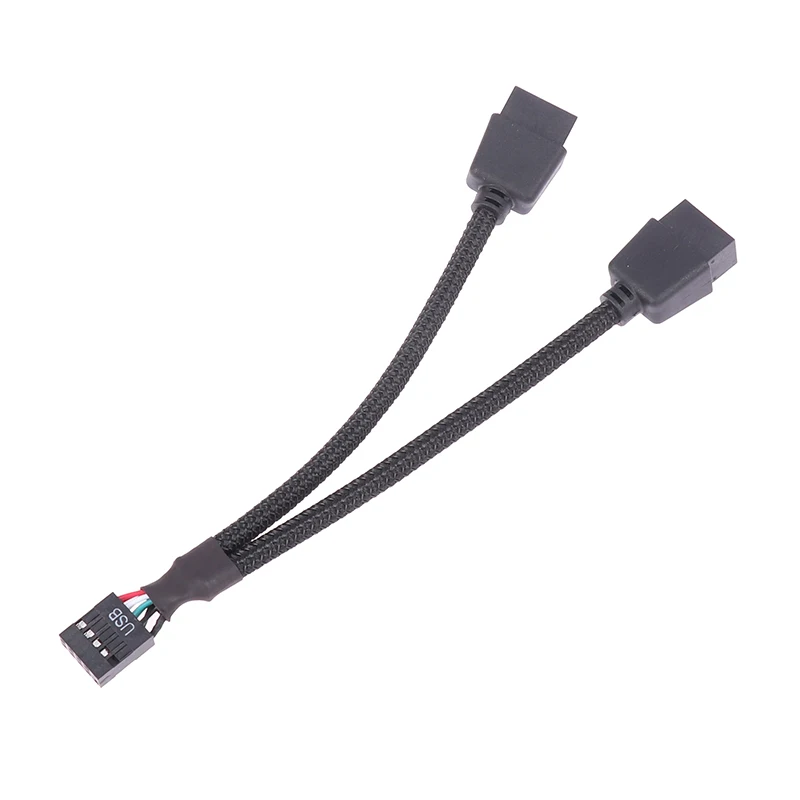 16cm Motherboard 9pin Extension Cable Adapter USB Header Splitter Female 1 To 2 Male Desktop 9-Pin USB2.0 HUB Connector