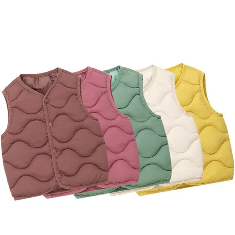 Children Warm Cotton Vest Fashion Solid Boys Girls Baby Toddler Autumn Winter Waistcoats Casual Versatile Kids Clothing Tops children vest