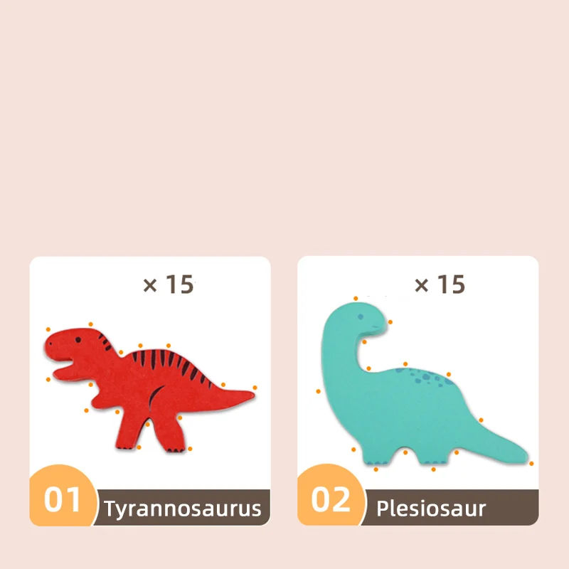 Wooden Balance Blocks Toys For Children Animal Dinosaur Building Stacking High Board Games Wood Montessori Toy Boys Kids Gift - 5