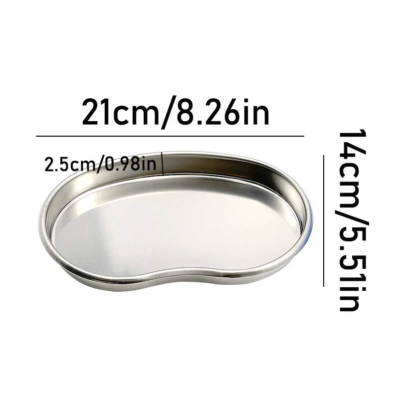 Stainless Steel Kidney Shaped Sterilized Tray Jar Container Bottle Dental Surgical Articles Cosmetic Container Tray 4