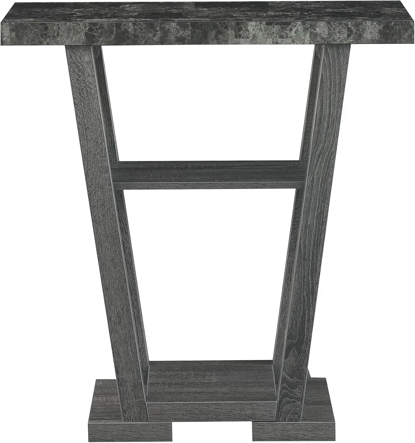 Newport V Console, Faux Black Marble/Weathered Gray 5