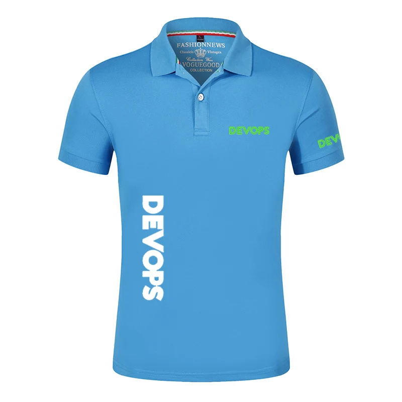 DEVOPS - The real definition of DEVOPS Summer style High Quality Men Polo Shirts Casual Breathable Short Sleeve Stand Collar top