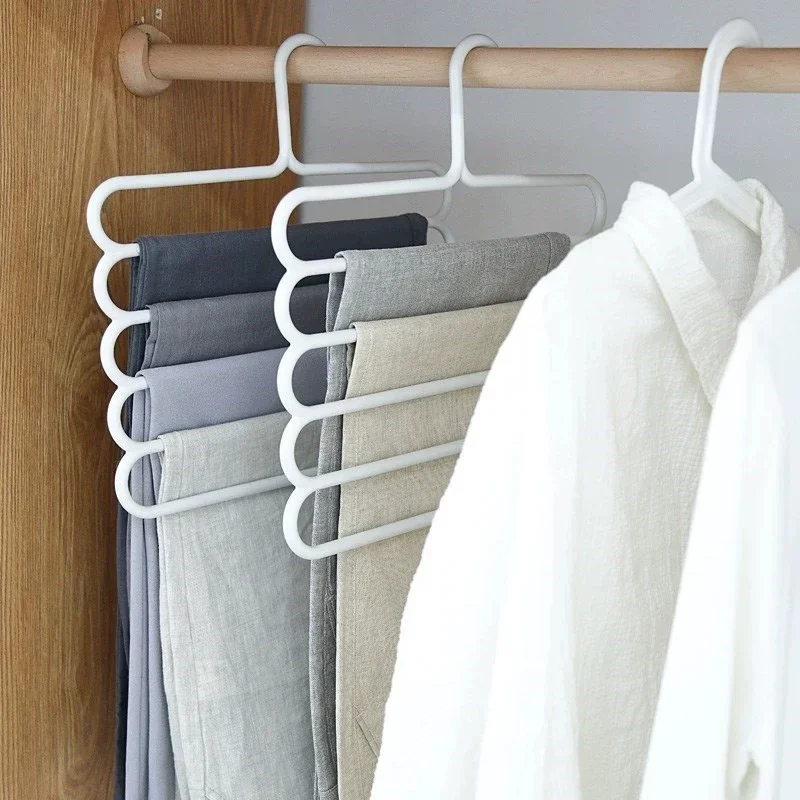 

2 Layers Pants Hanger Trousers Hanger Holders Closet Clothes Storage Rack Wardrobe Organizer Clothing Hangers Cabide Organizador