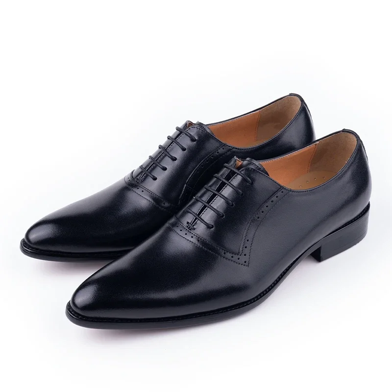 Oxford Brogue Formal Dress Fashion Men Shoes Handmade Genuine