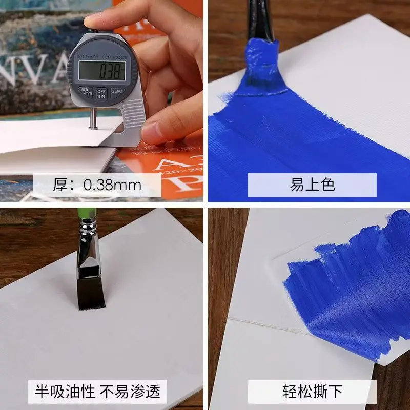 Oil Painting Canvas Cotton Paper can be torn by hand Acrylic Painting Blank Pigment Board 10pcs/book A3 A4 A5