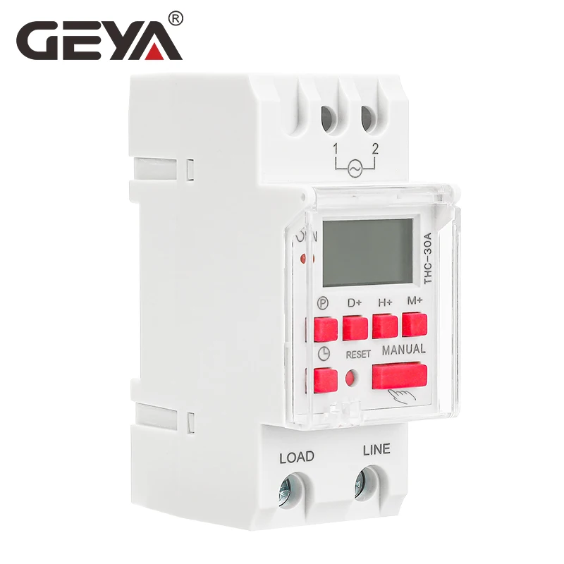GEYA Weekly Timer Switch Programmable Timer with Battery 7 Days Timer Switch Countdown timer  15A 20A 30A 12V 24V110V 220V 240V 4