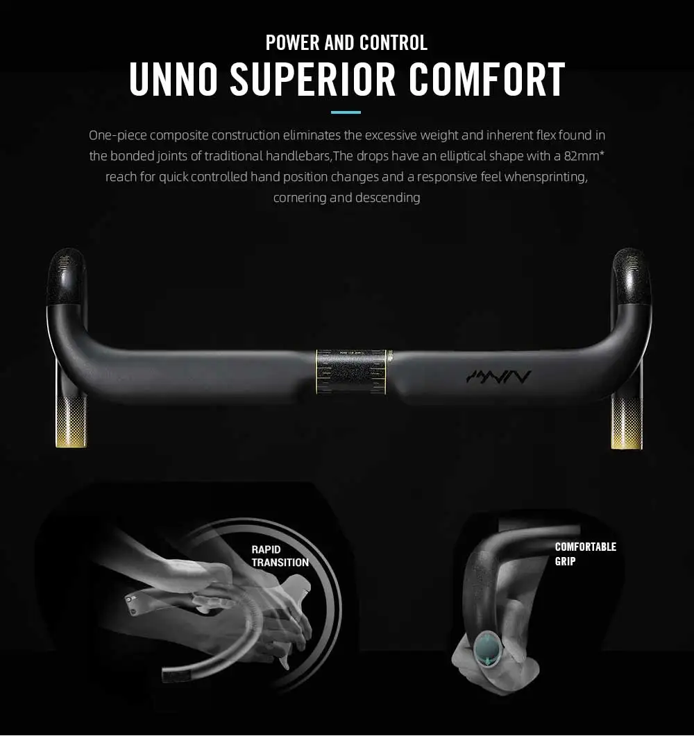 RYET UNNO Carbon Race Lenker 400/420/440 MM Rennrad Dropbar Griff Bar Ersatz FÜR Fahrrad Teile zubehör – Detail 8