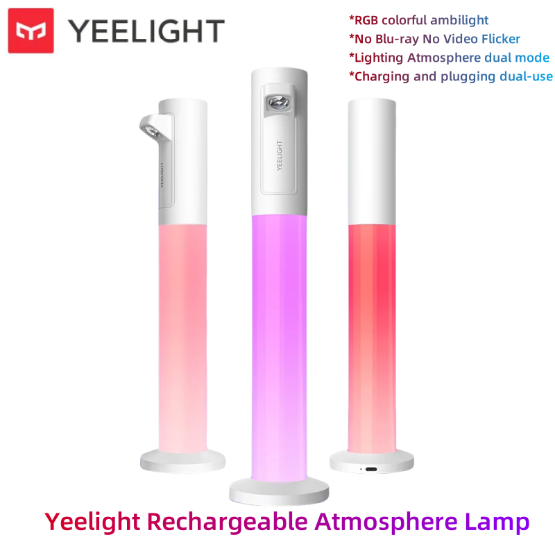 Yeelight Rechargeable Atmosphere Lamp RGB Night Light Small Book Light Desk decoration eye protection dual mode
