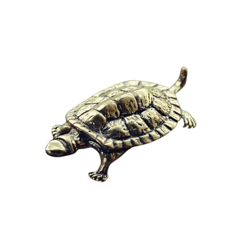 Vintage Brass Turtle Statue Metal Animal Sculpture Home Office Decoration Tea Tasting Pet Crafts