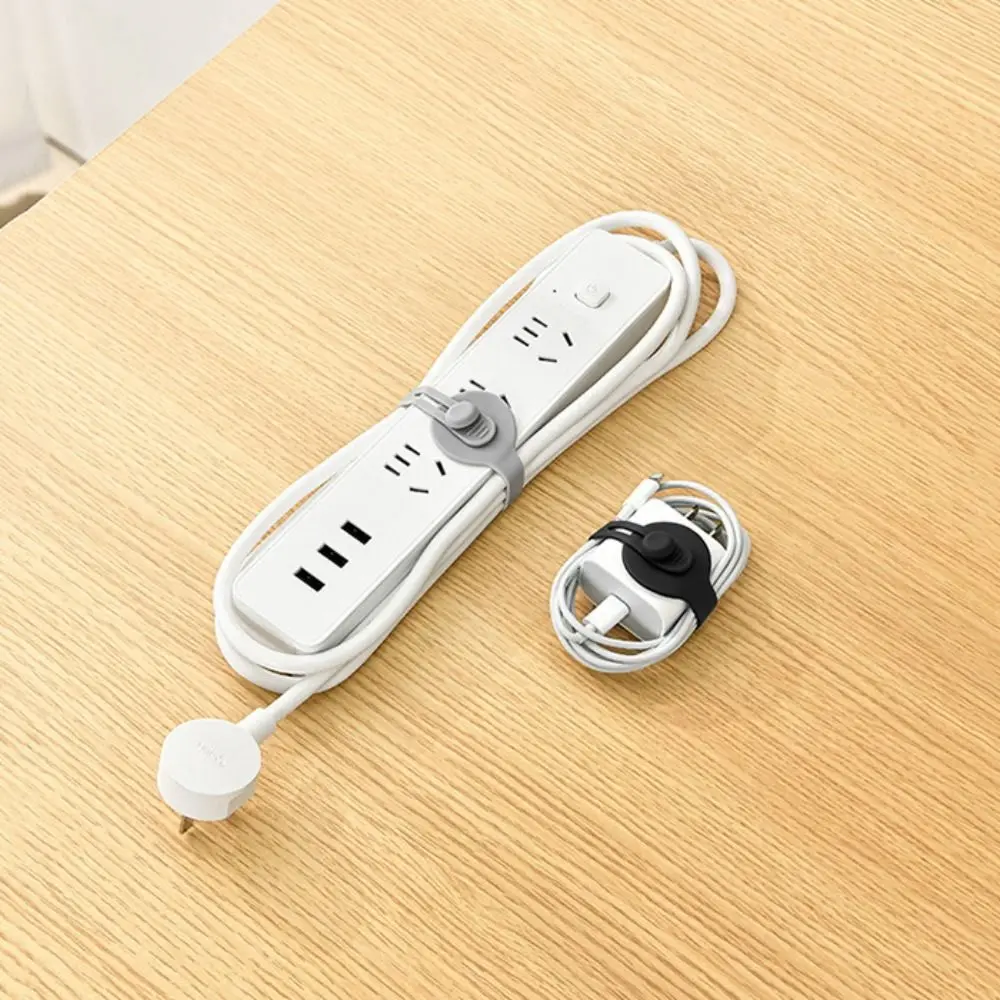 3Pcs 새로운 실리콘 케이블 타이 자체 접착식 조절 가능한 후크 코드 정리 도구 가정 및 사무실용 내구성 있는 와이어 와인딩 관리 도구