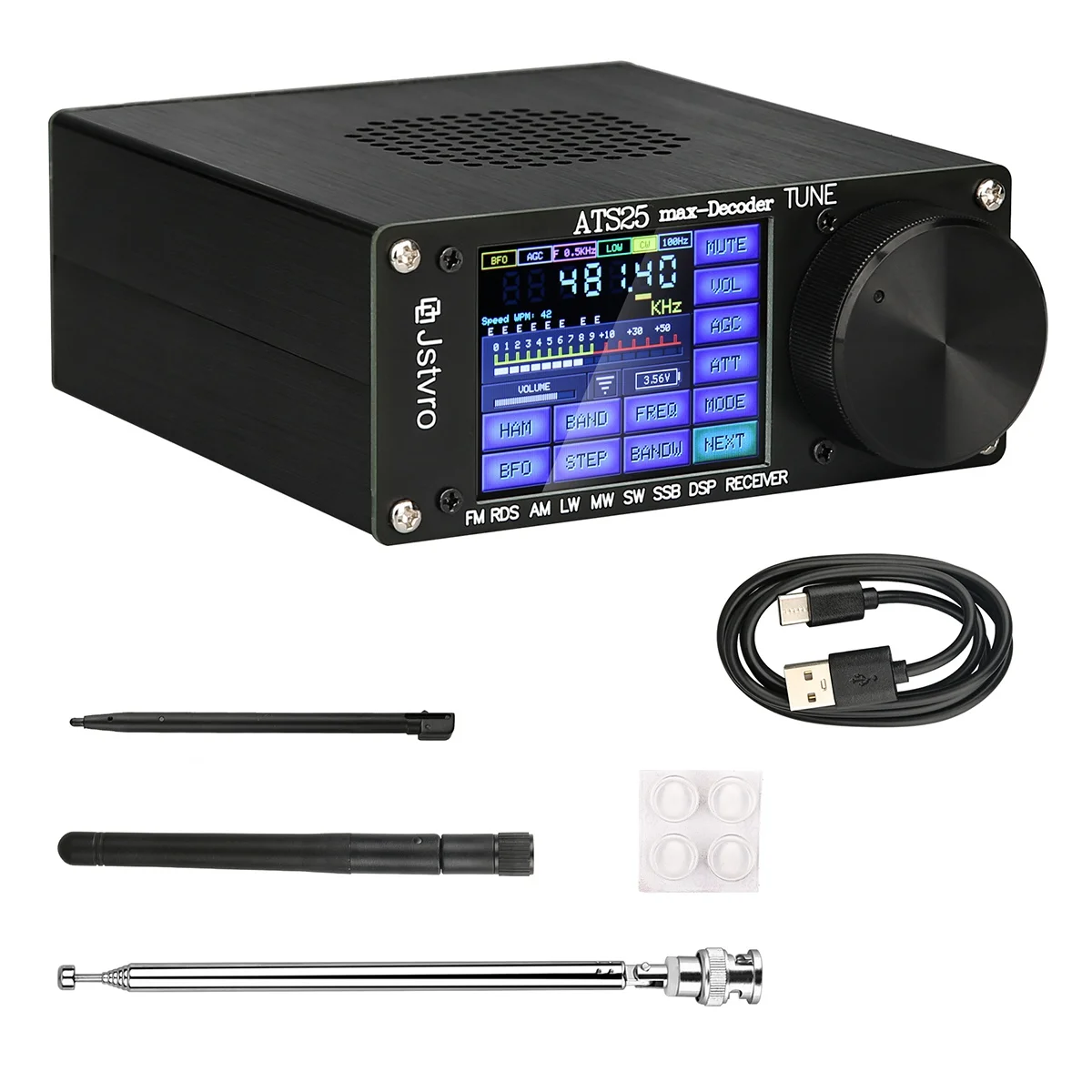 

ATS-25Max-Decoder SI4732 Full Radio DSP FM LW MW SW SSB Receiver 2.4 Inch Touch Screen 64-108MHz Radio Receiver