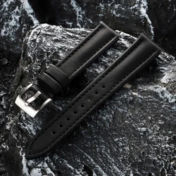 Premium Green Waterproof Nylon Sailcloth Watch Band Bracelet Accessories - 20mm (Black)
