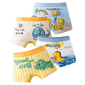4 pezzi intimo per bambini in cotone per ragazzi mutandine cool dinosauri stampa boxer per ragazzo slip boxer per bambini lavabili e traspiranti 1